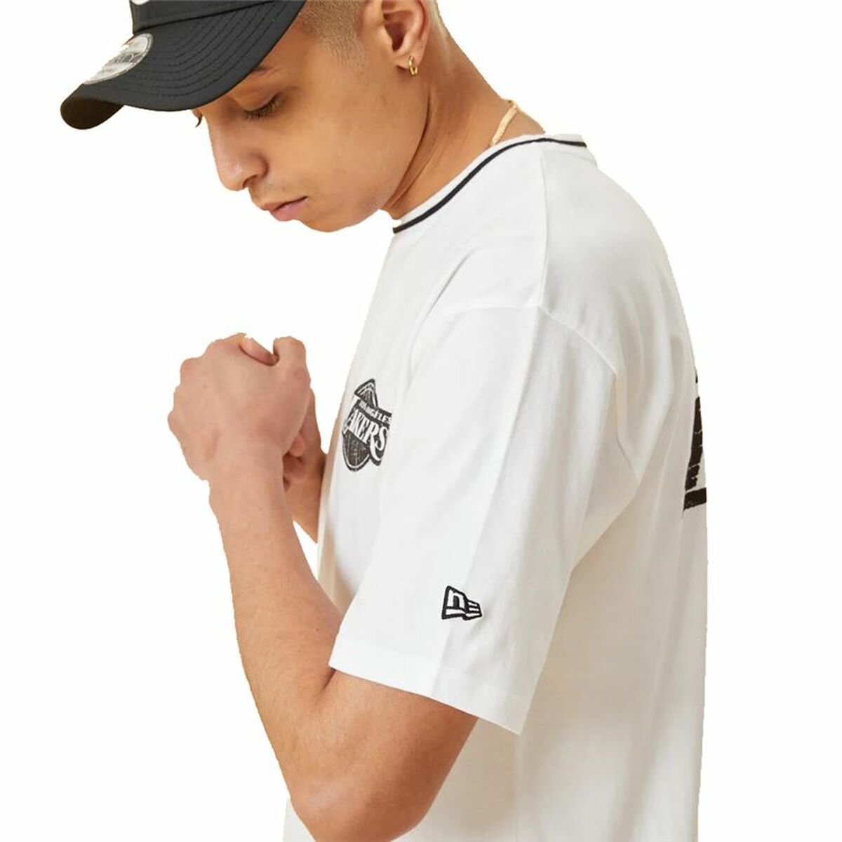 T-shirt med kortärm Herr New Era Lakers Vit - 3