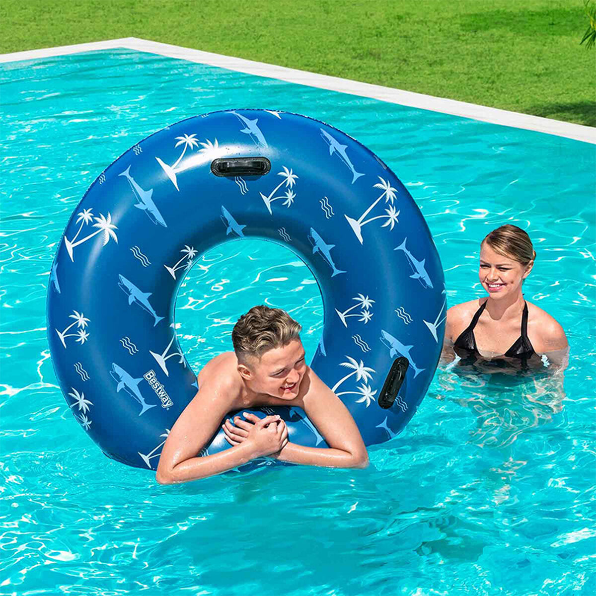 Bestway Flottationsinredning Uppblåsbar med Handtag Färg Sorterad D119 cm +12 År Strand och Pool 36353 - 4