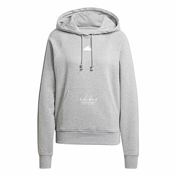 Tröja med huva Dam Adidas Signature Graphic Embroidery French Grå