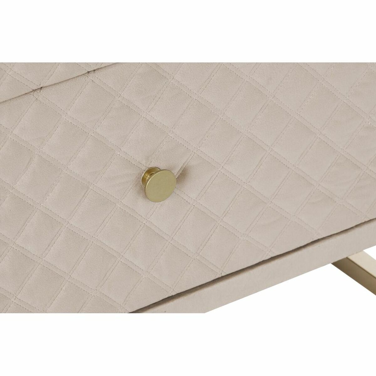 Sidobord DKD Home Decor Beige Gyllene Metall Glas 60 x 35 x 75 cm - 8