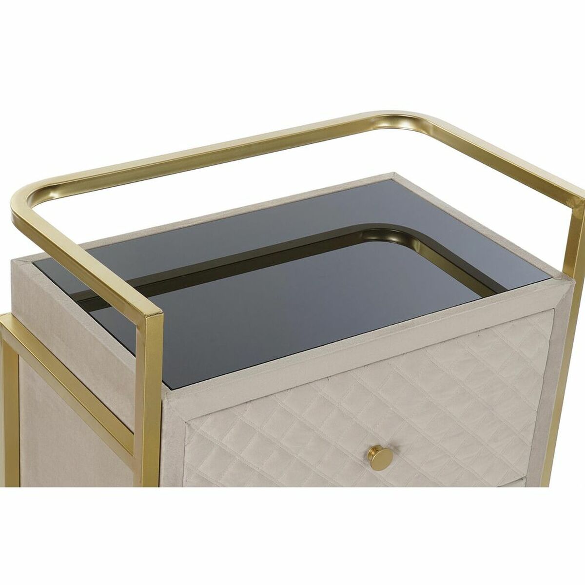 Sidobord DKD Home Decor Beige Gyllene Metall Glas 60 x 35 x 75 cm - 5