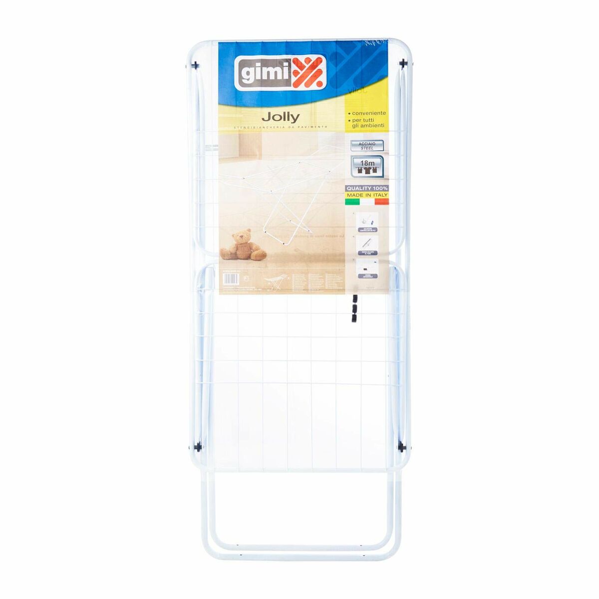 Klädhängare hopfällbar Gimi Jolly C6 180 x 55 x 93 cm Stål - 5