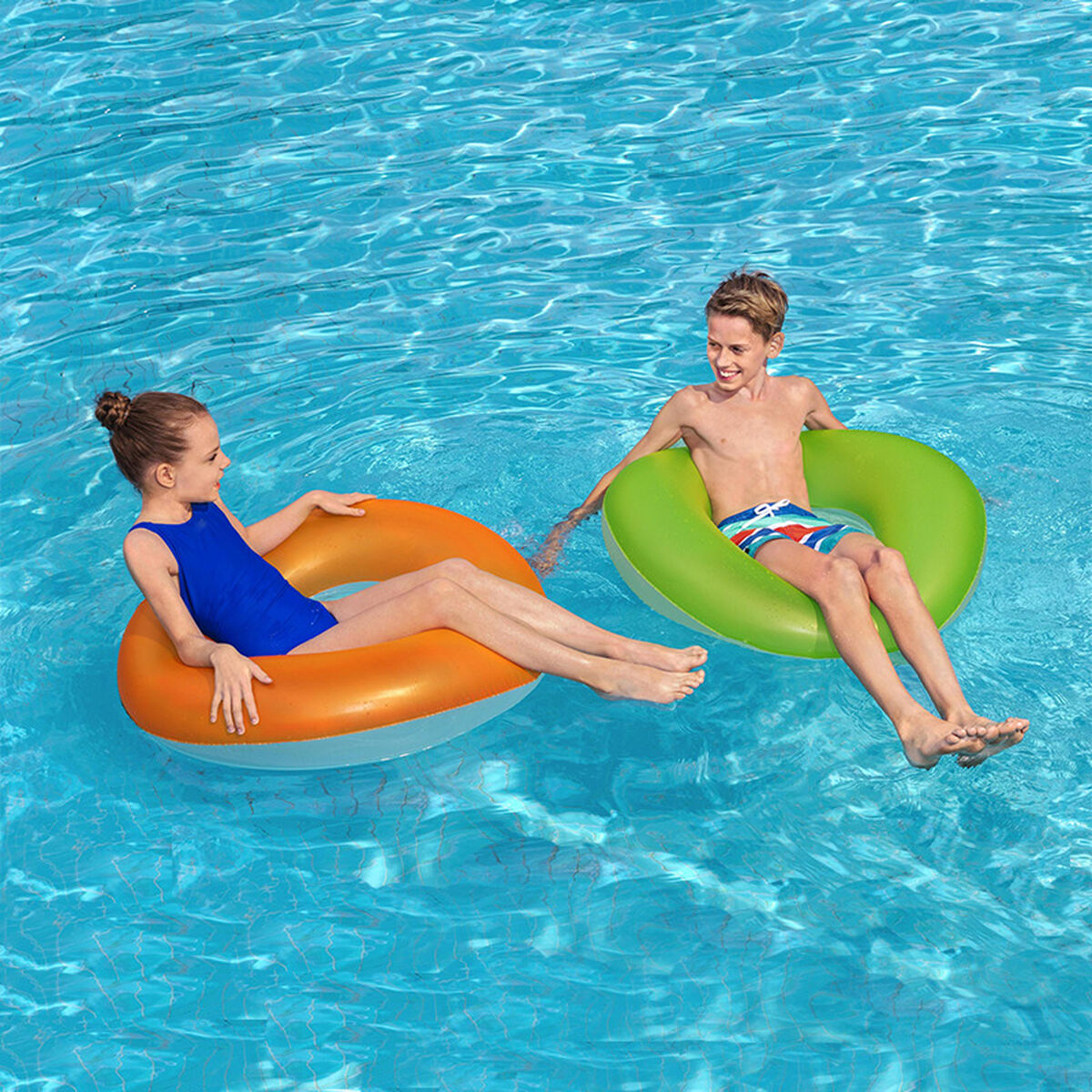 Bestway Luftmadrass Glatt Neonfärg Sorterad D91 cm +10 År Strand och Pool 36025 - 3