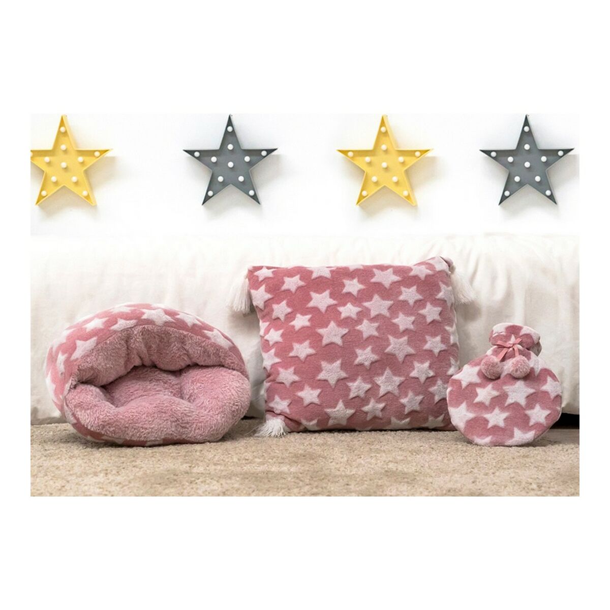 Varmvattenflaska Vintage Coconut Kudde Varmvattenflaska Fotvärmare Rosa 3 Delar (3 antal) (3 pcs) - 2