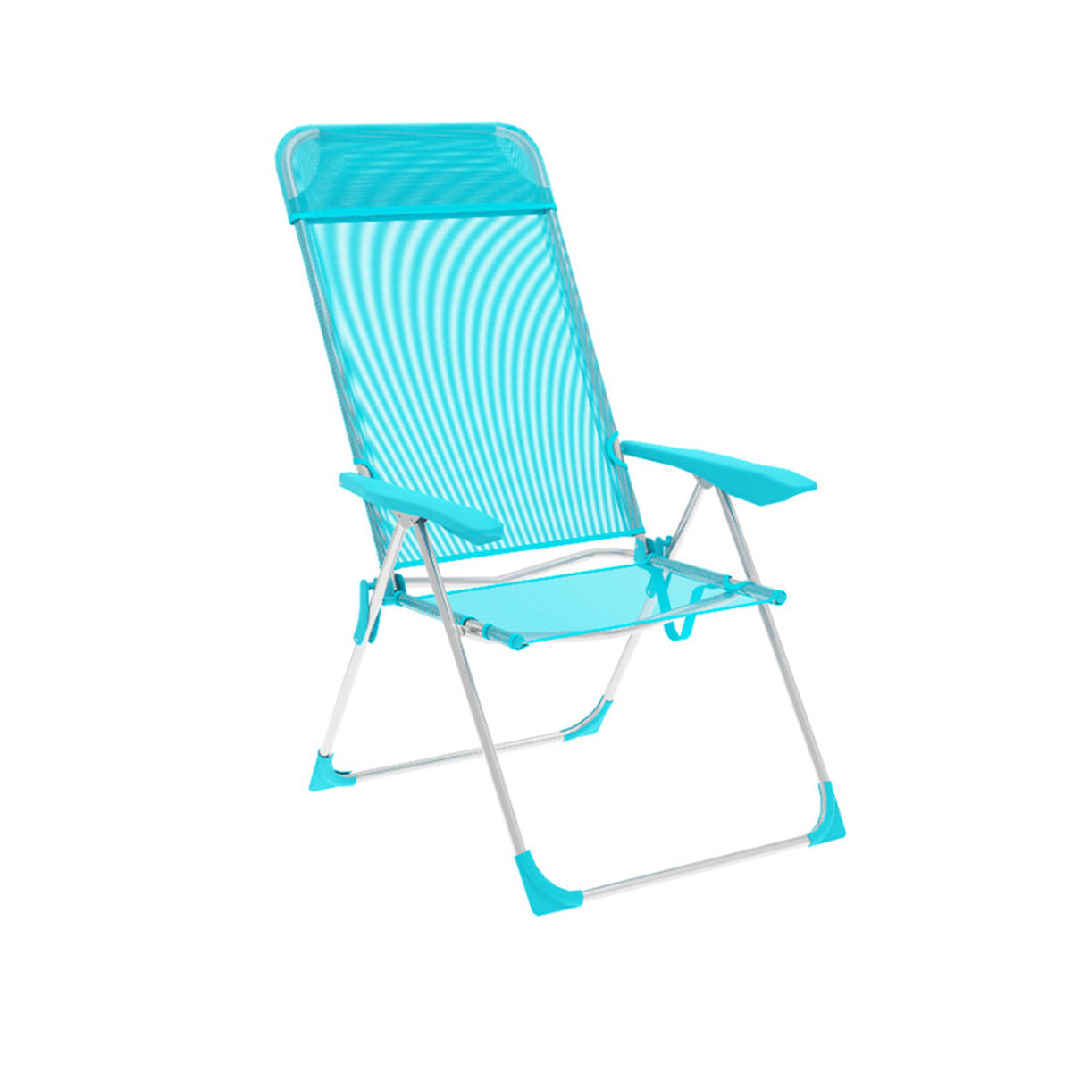 Marbueno Fällstol 5 Positioner Aluminium med Kudde Turkos Strand och Pool 69X58X110 cm 10311