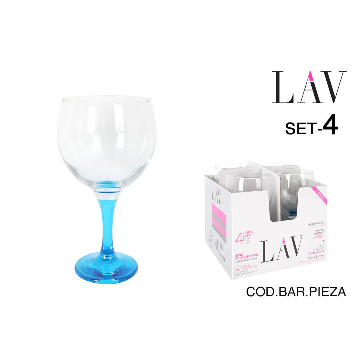 Cocktailglas LAV Blå 4 Delar (6 antal) - 2