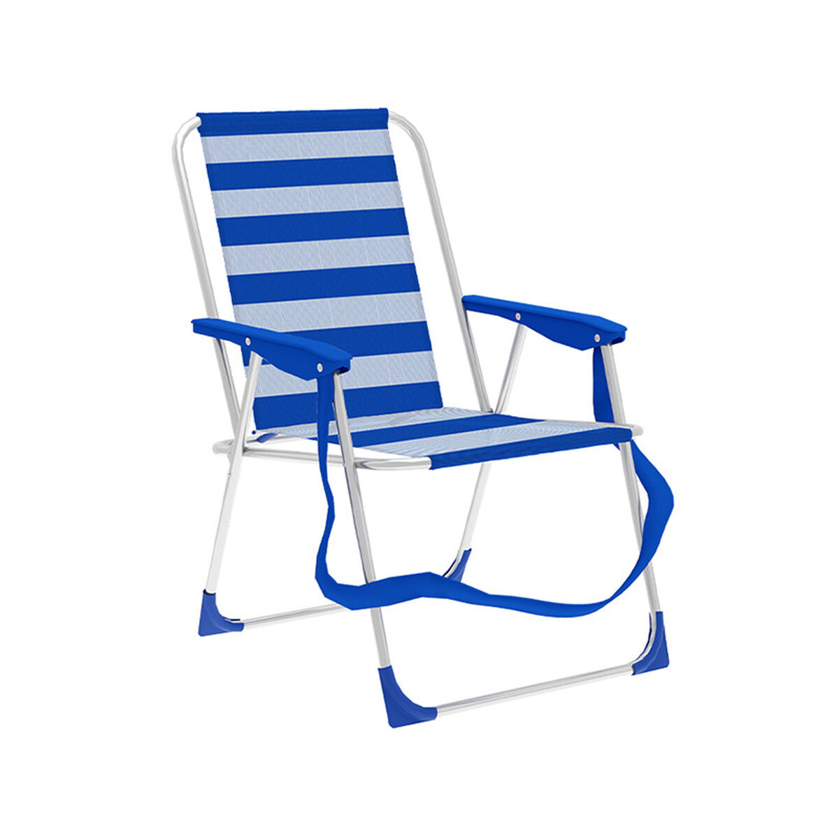 Marbueno Fällbar Stol Aluminium Randar Blå och Vit Strand och Pool 53X56X78 cm 10312 - 2