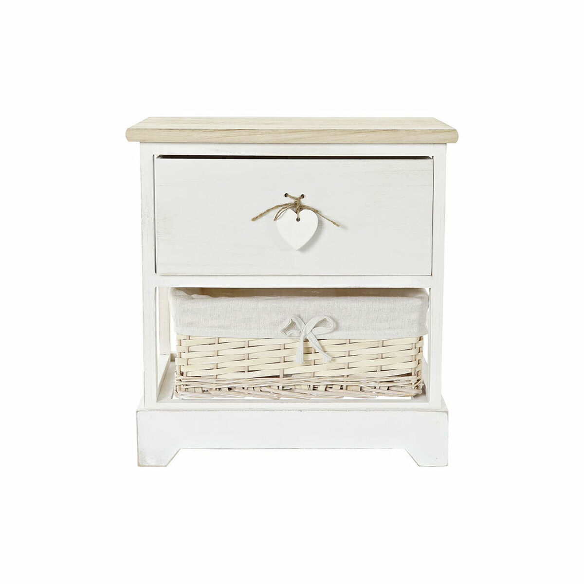 Byrå DKD Home Decor Vit Naturell vide Paulowniaträ 40 x 29 x 42,5 cm - 13