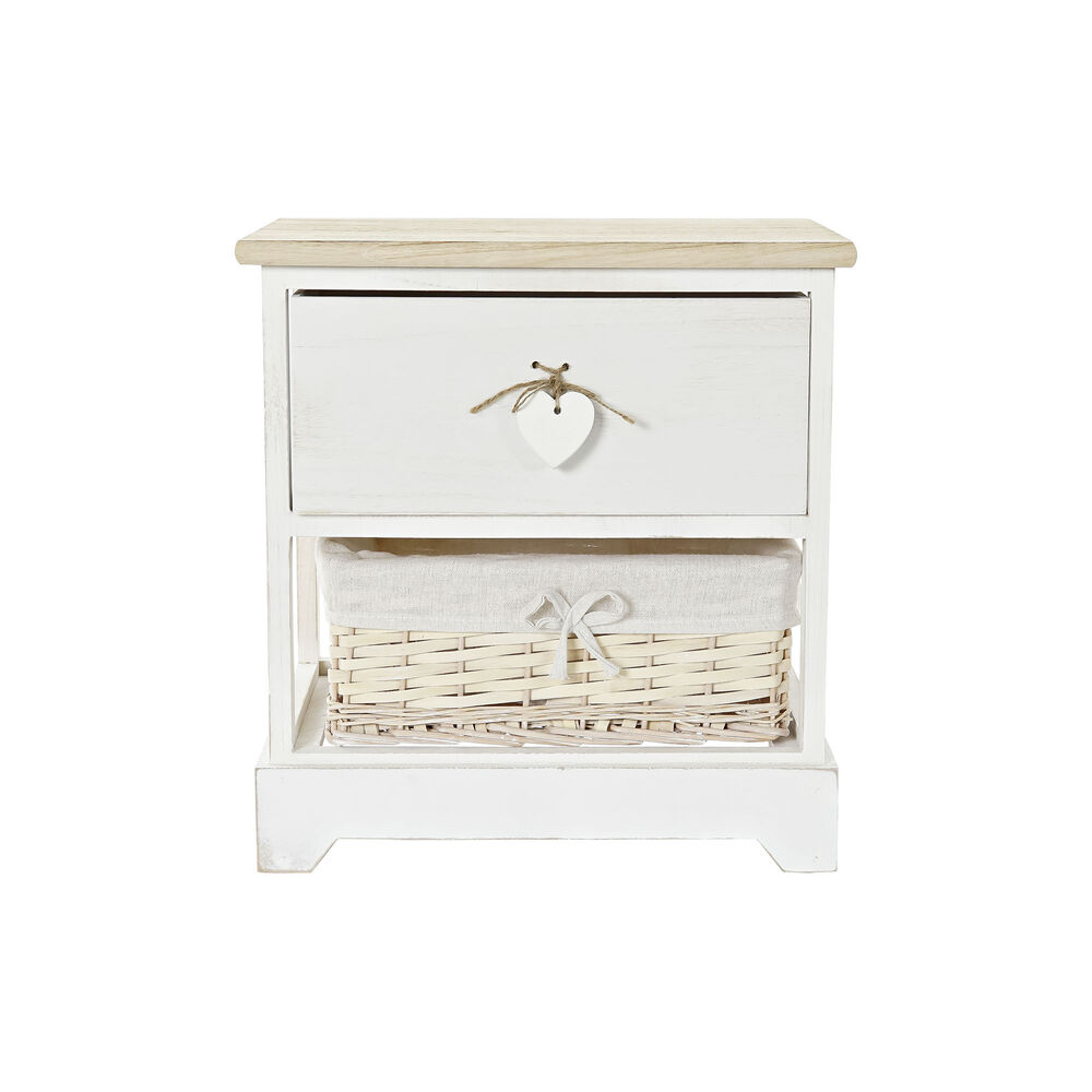 Byrå DKD Home Decor Vit Naturell vide Paulowniaträ 40 x 29 x 42,5 cm - 4