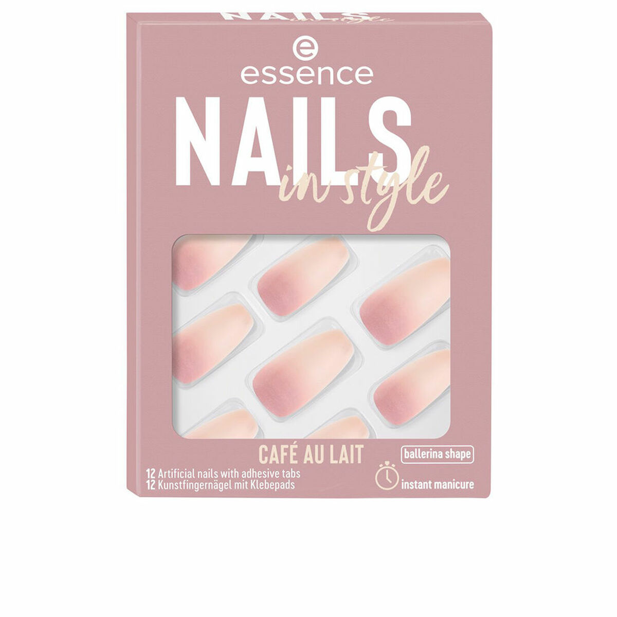 Lösnaglar Essence Nails In Style Självhäftande Återanvändningsbar Nº 16 Café au lait (12 antal) - 2
