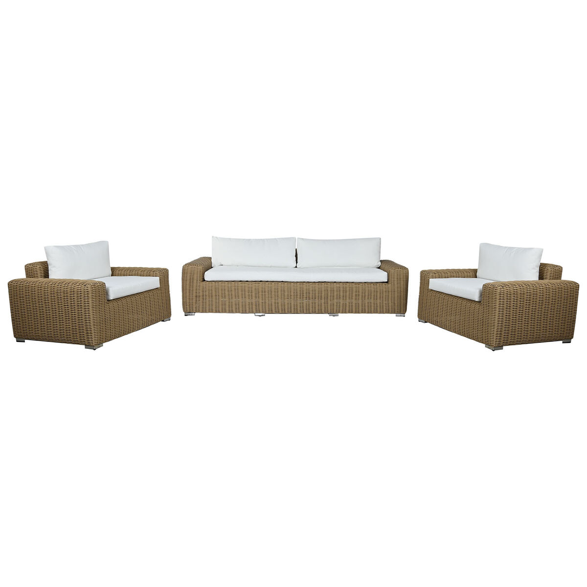 Trädgårdsmöbler Home ESPRIT Vit Brun Beige Ljusbrun 248 x 85 x 80 cm 222 x 85 x 80 cm (4 Delar) - 4