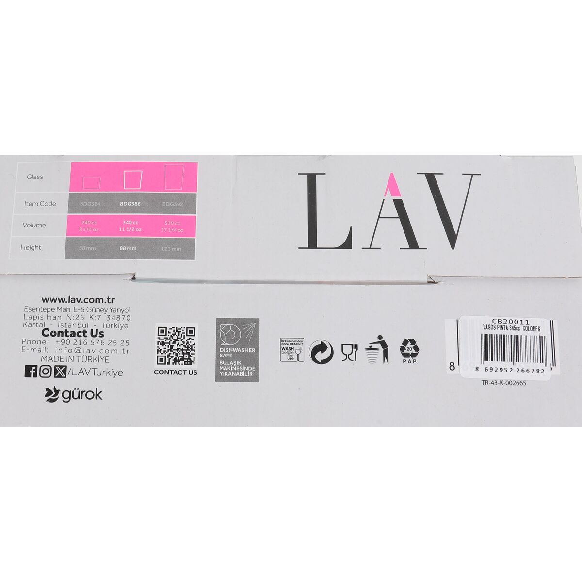 Ölglas LAV BDG386PBT.60 4 Delar (6 antal) - 2