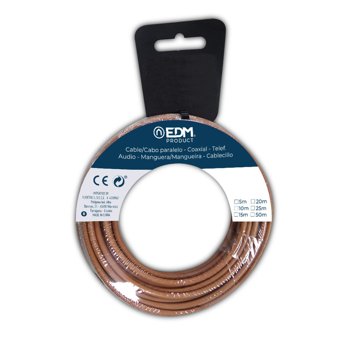 Parallel interfacekabel EDM 28602 28602 Brun 25 m Ø 6 mm - 3