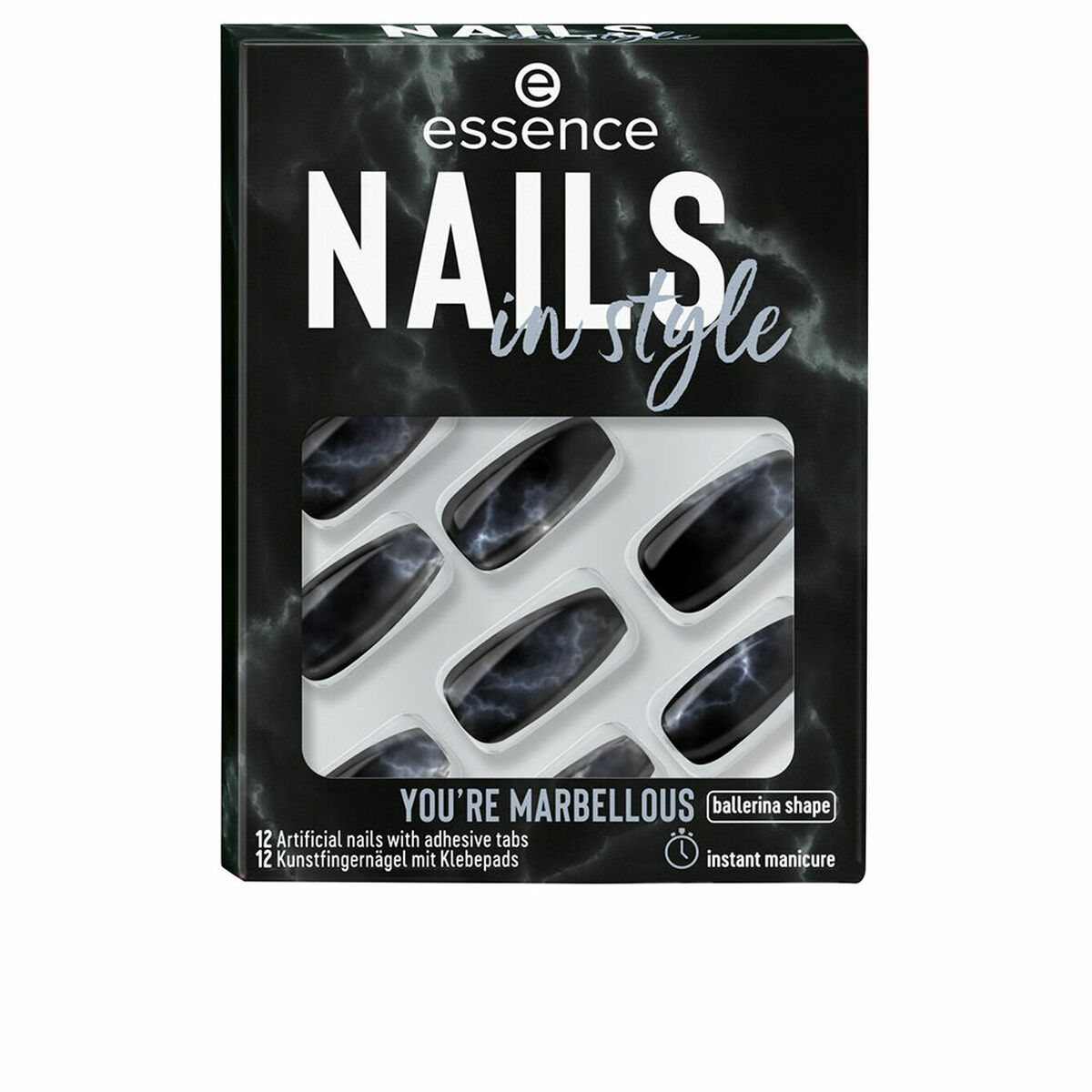 Lösnaglar Essence Nails In Style Självhäftande Återanvändningsbar Nº 17 You're marbellous (12 antal) - 2
