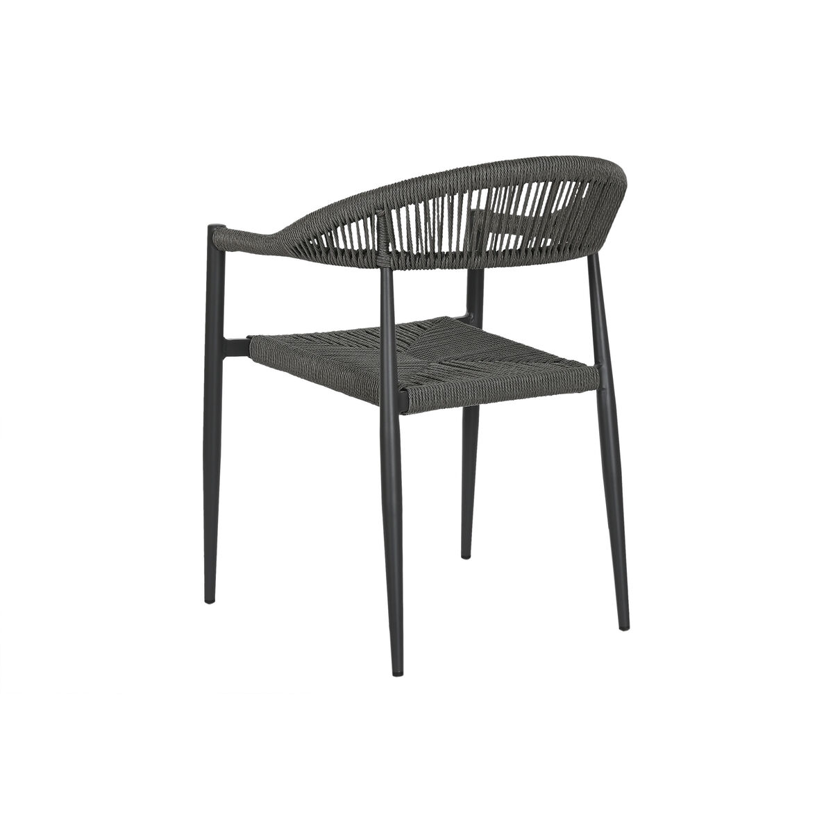 Kerti szék Home ESPRIT Svart Mörkgrå Aluminium Rattan 56 x 60 x 78 cm - 3