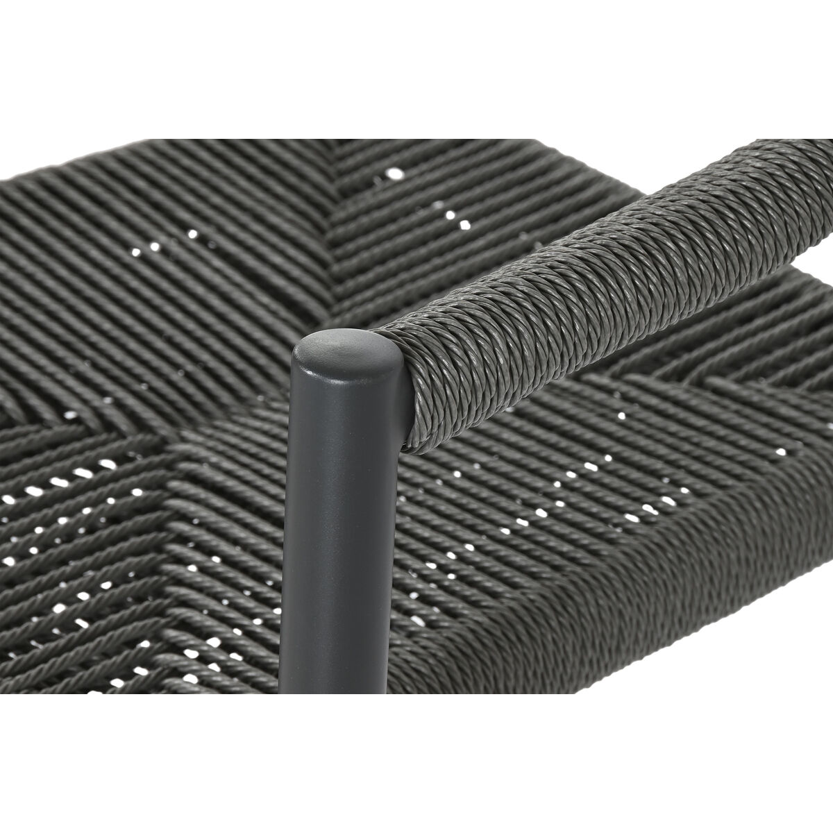 Kerti szék Home ESPRIT Svart Mörkgrå Aluminium Rattan 56 x 60 x 78 cm - 4
