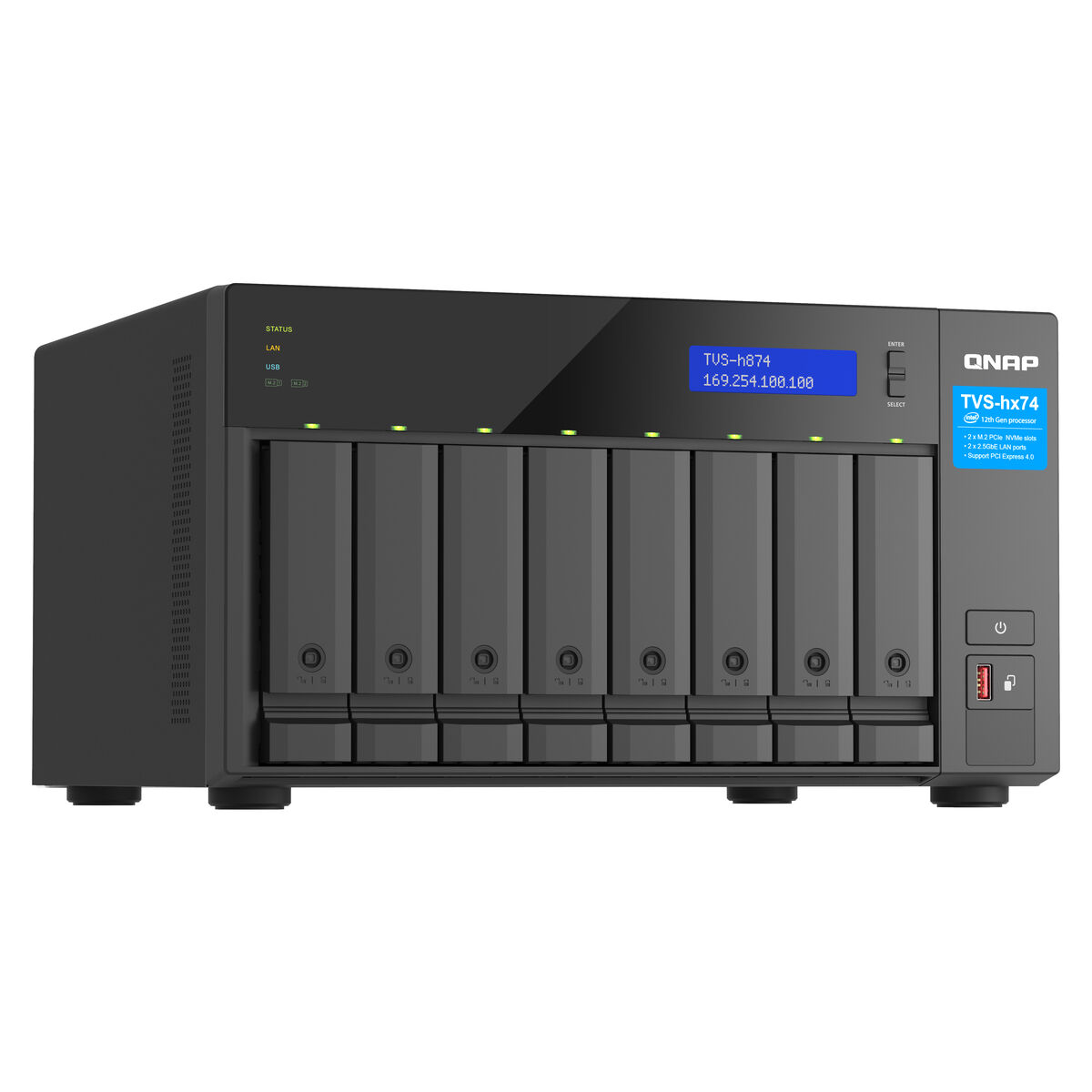 Nätlagringsenhet NAS Qnap TVS-H874T-I9-64G Svart