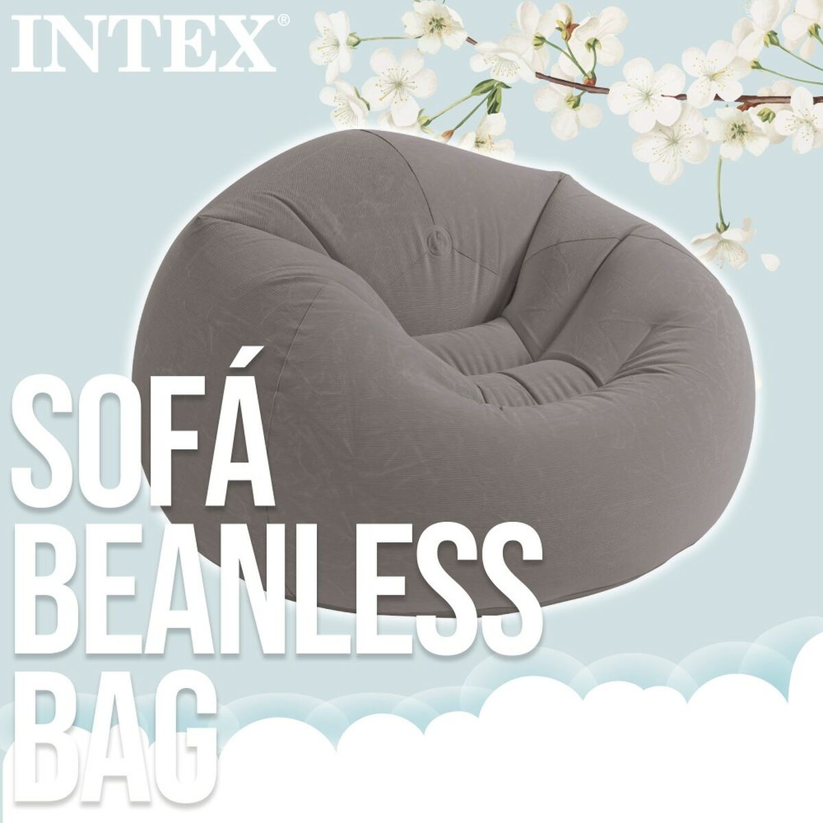 Uppblåsbar fåtölj Intex Grå 107 x 69 x 104 cm 114 x 71 x 114 cm (6 antal) - 5