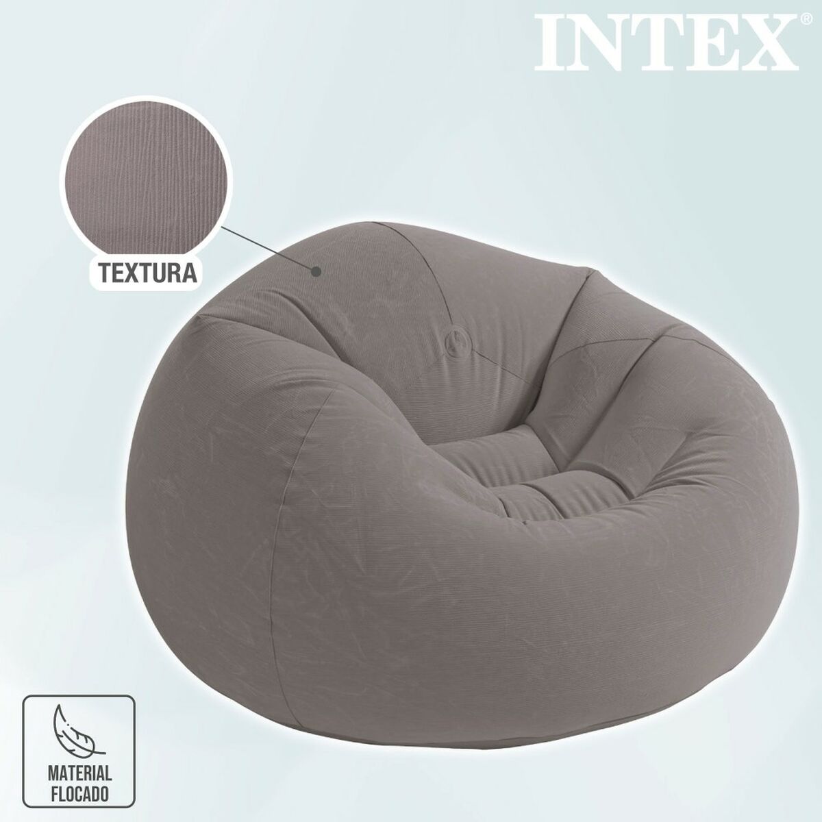 Uppblåsbar fåtölj Intex Grå 107 x 69 x 104 cm 114 x 71 x 114 cm (6 antal) - 2