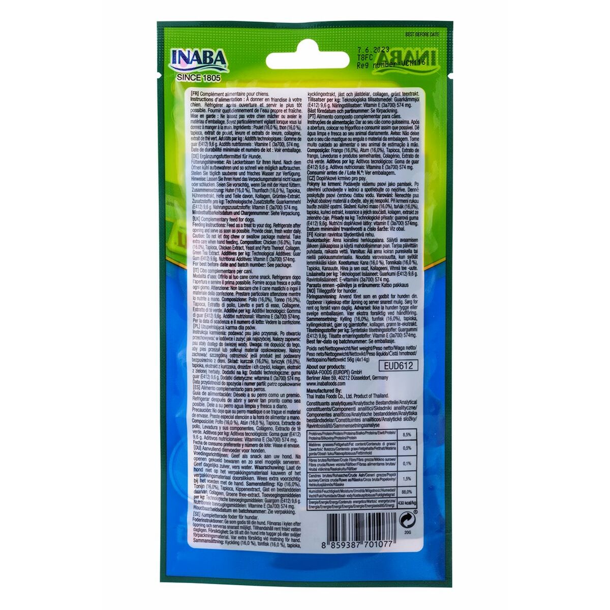 Hundgodis Inaba Churu Pollo con atun Kyckling Tonfisk Fisk 4 x 14 g - 2