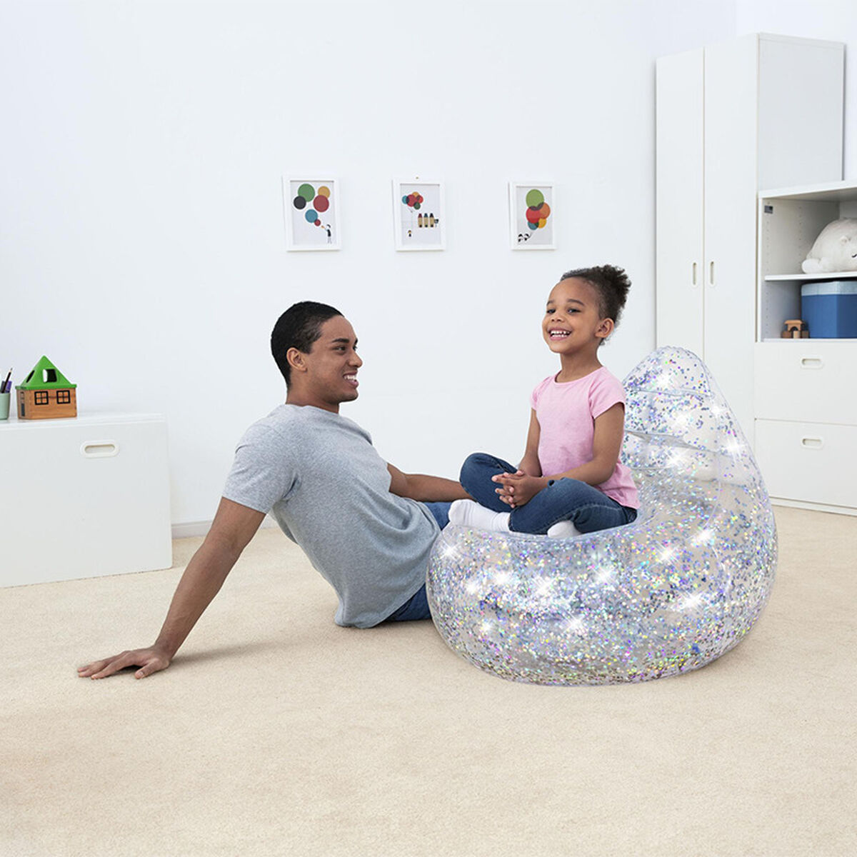 Bestway Glitter Luftstol 72x72x64 cm +3 År Inomhus och Trädgård 75105 - 3