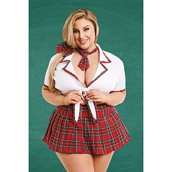 Erotiskt Kostym Teacher’s Pet School Girl Röd Queen size