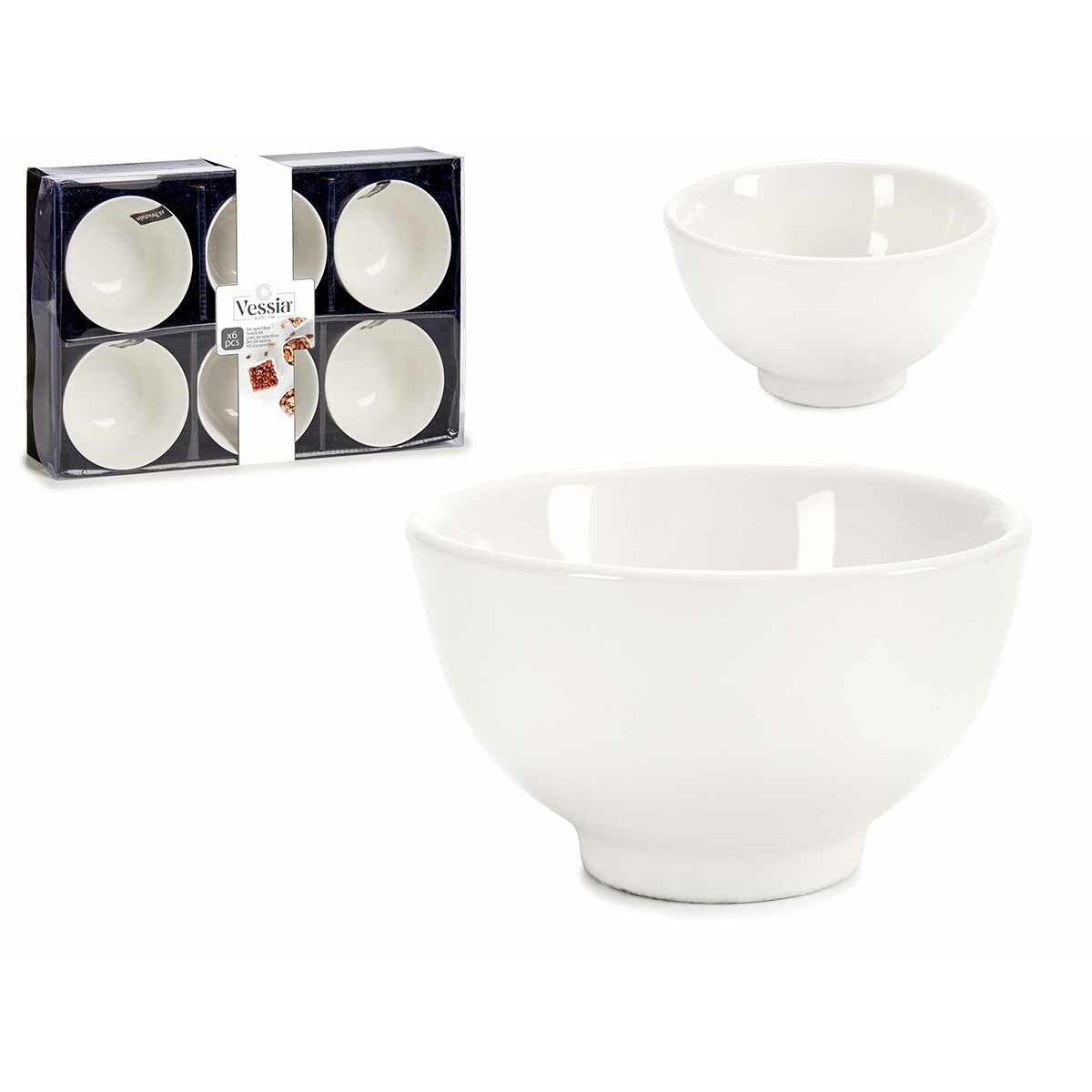 Skålset Porslin Vit 150 ml 6 Delar 11 x 5,5 x 11 cm - 5