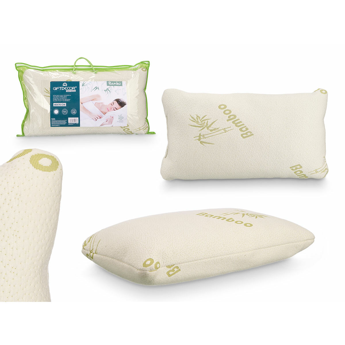 Viskoelastisk kudde Gift Decor Vit 70 x 15 x 40 cm (6 antal) - 3