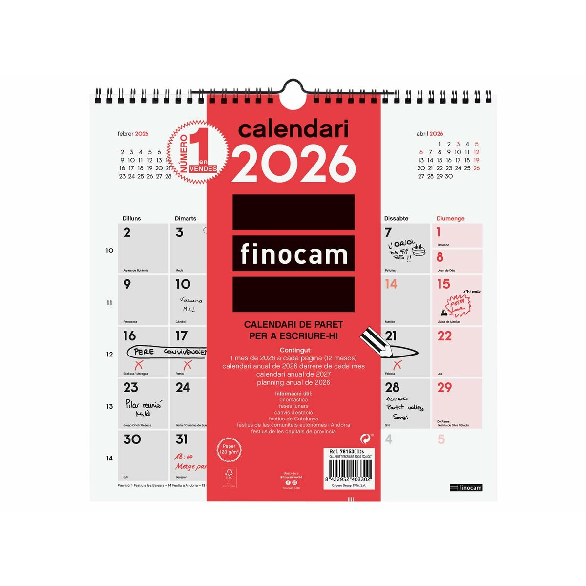 Väggkalender Finocam Papper 30 x 30 cm