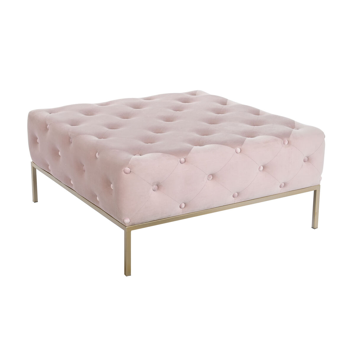 Sittpall DKD Home Decor Rosa Gyllene Metall 100 x 100 x 45 cm - 3