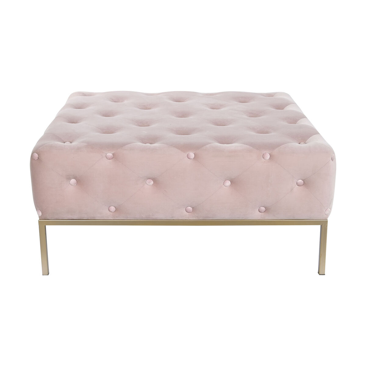 Sittpall DKD Home Decor Rosa Gyllene Metall 100 x 100 x 45 cm - 2