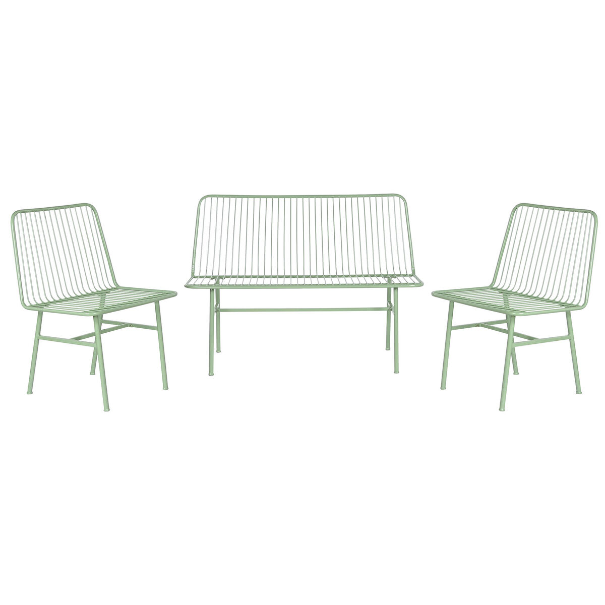 Set med bord och 3 fåtöljer Home ESPRIT Mint Metall 115 x 53 x 83 cm - 2