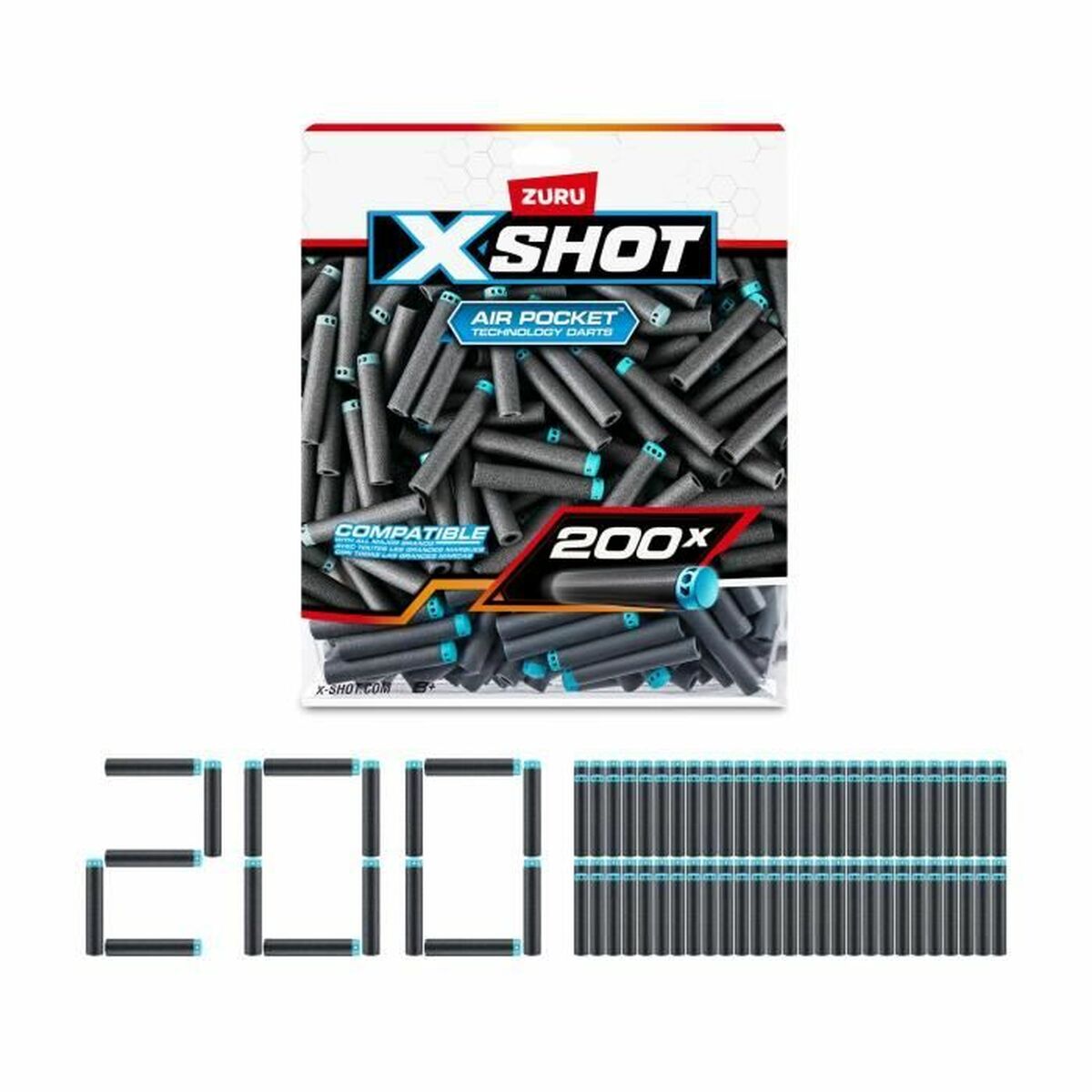 Pistol med Pilar Zuru X-SHOT Excel Pack 200