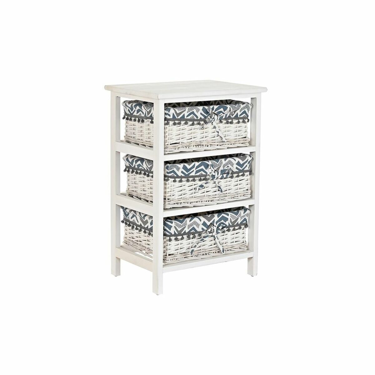 Byrå DKD Home Decor Blå Vit vide Paulowniaträ 40 x 29 x 59 cm - 7