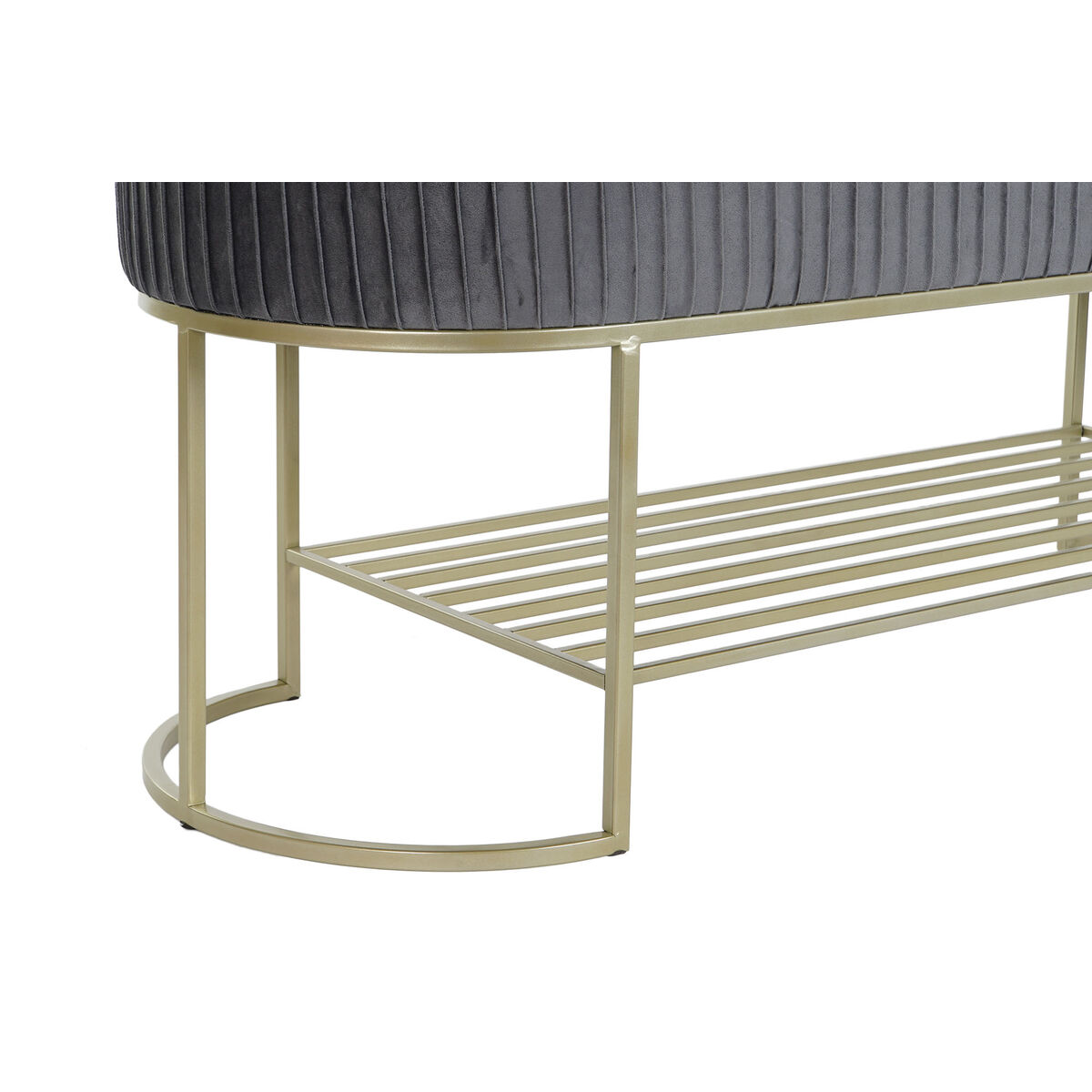 Sittpall DKD Home Decor Grå Gyllene Metall 120 x 40 x 45 cm - 5