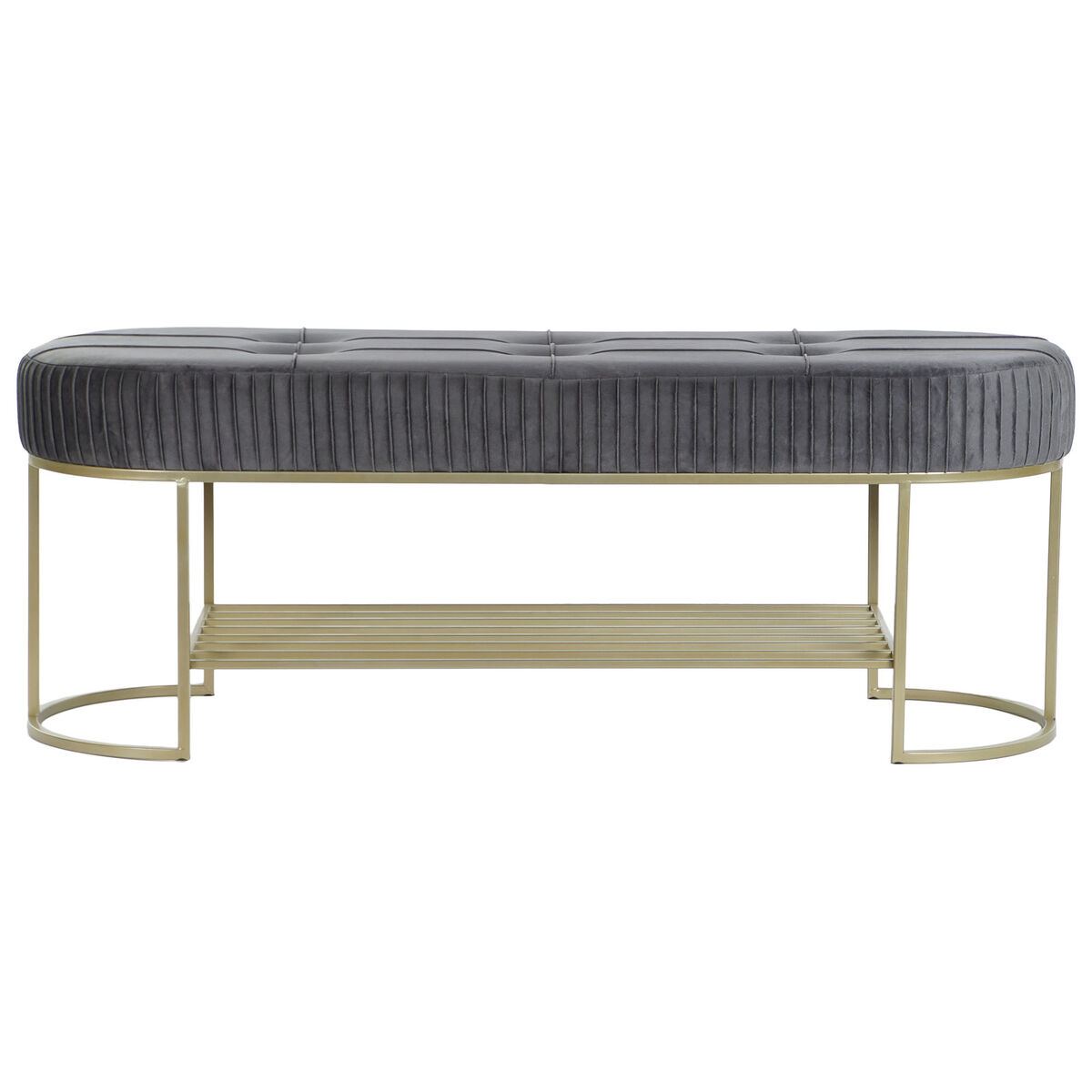 Sittpall DKD Home Decor Grå Gyllene Metall 120 x 40 x 45 cm - 6