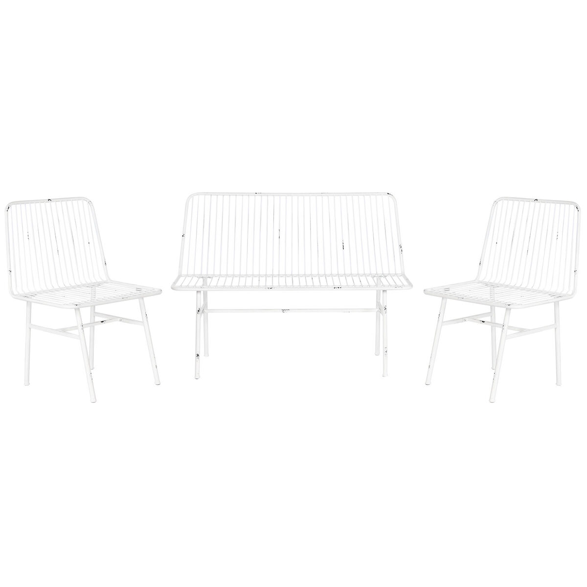 Trädgårdsmöbler Home ESPRIT Vit 115 x 53 x 83 cm (4 Delar) - 2