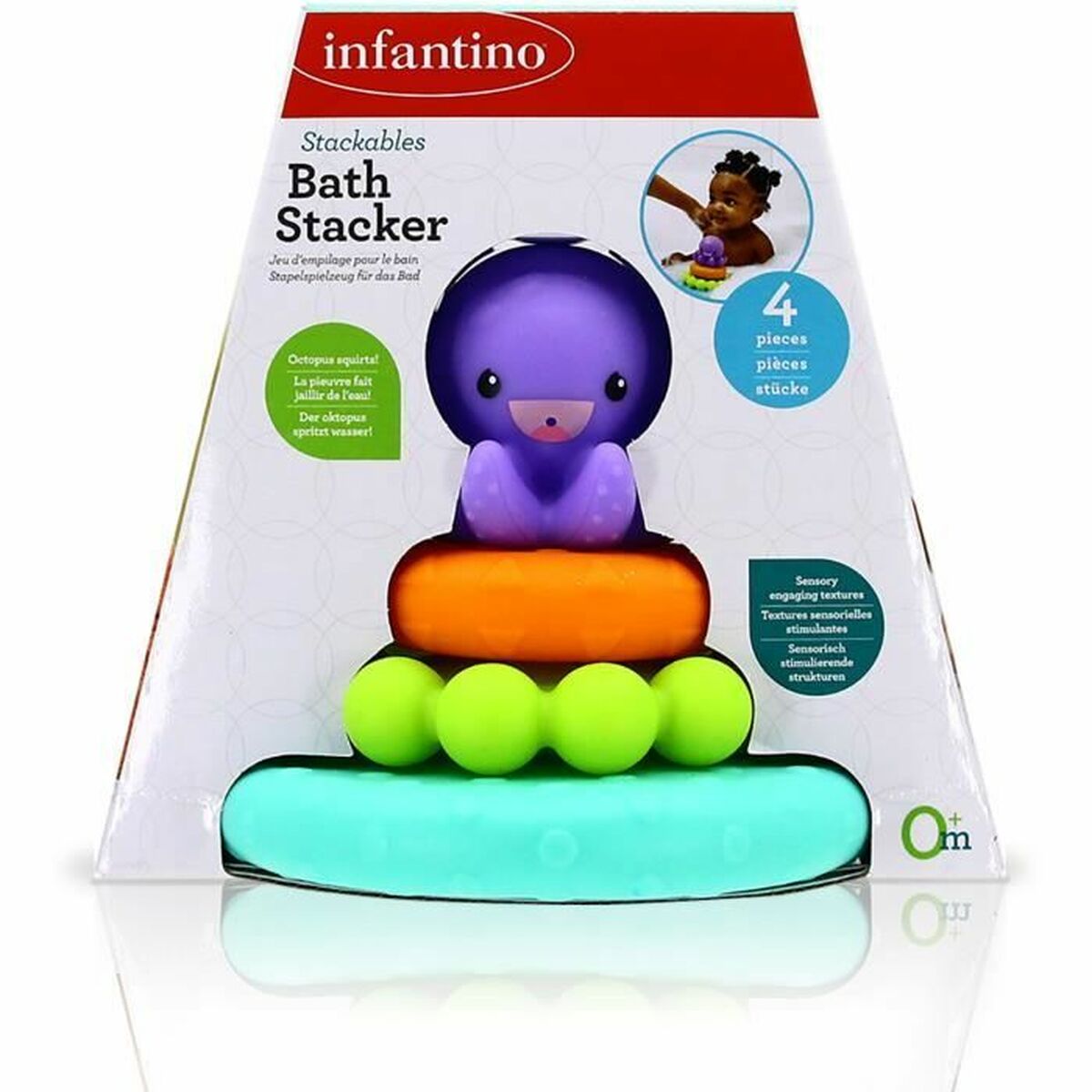 Balanserande pyramid Infantino Octopus bath pyramid