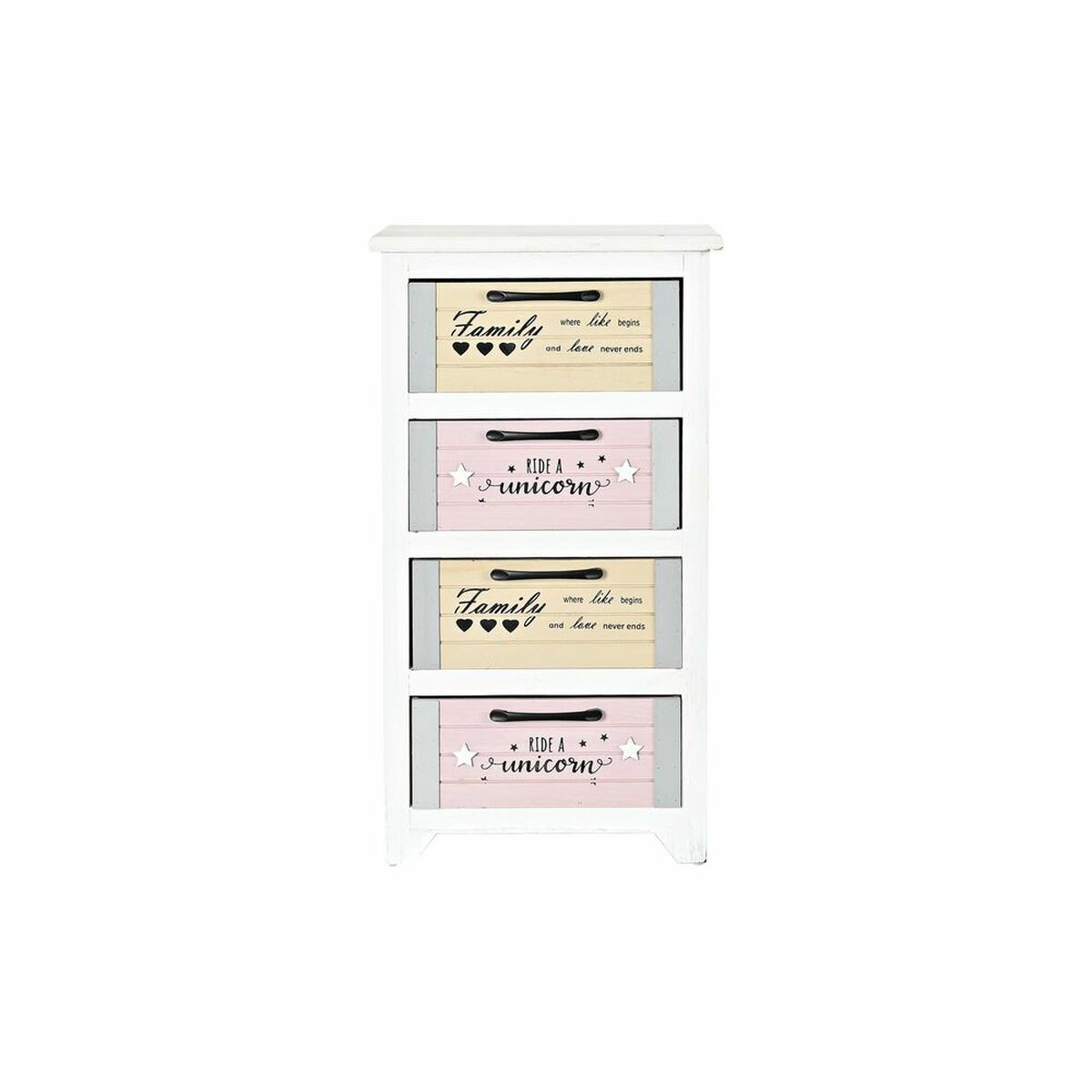 Byrå DKD Home Decor Grå Beige Rosa Vit Barn Paulowniaträ (40 x 29 x 73,5 cm) - 7
