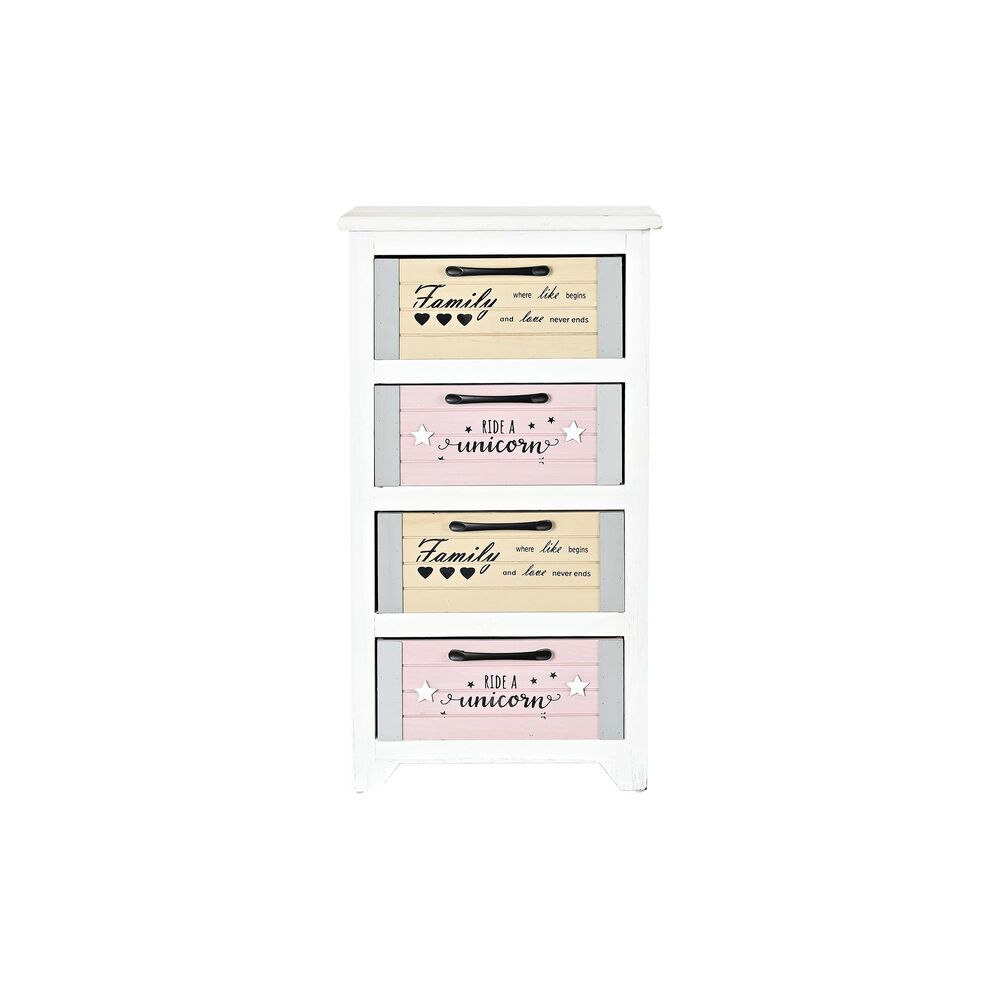Byrå DKD Home Decor Grå Beige Rosa Vit Barn Paulowniaträ (40 x 29 x 73,5 cm) - 3