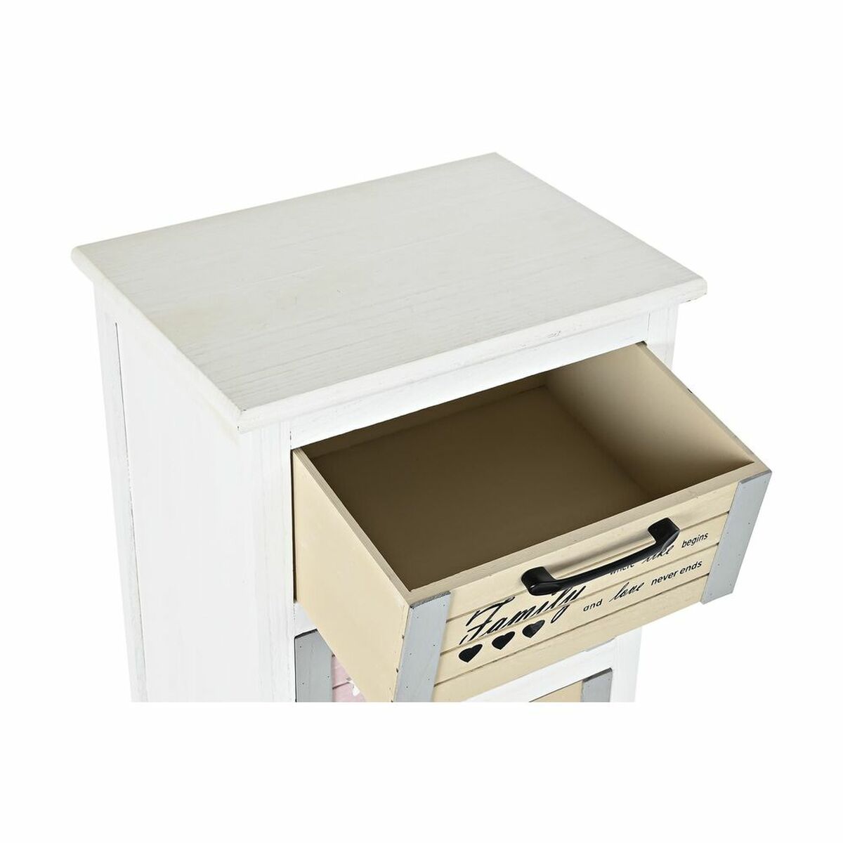 Byrå DKD Home Decor Grå Beige Rosa Vit Barn Paulowniaträ (40 x 29 x 73,5 cm) - 8