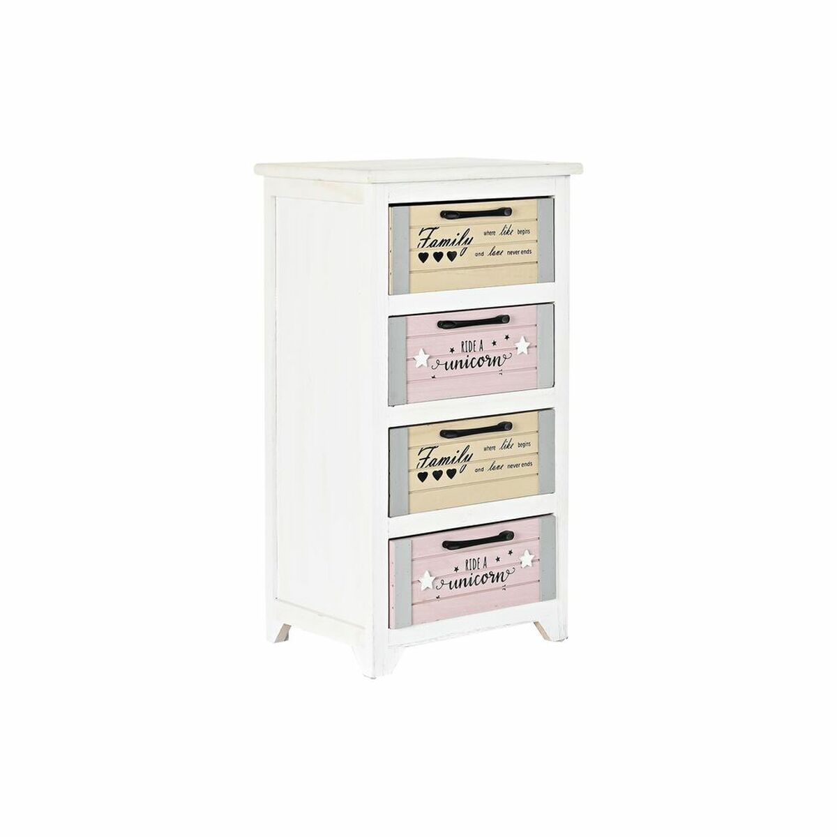Byrå DKD Home Decor Grå Beige Rosa Vit Barn Paulowniaträ (40 x 29 x 73,5 cm) - 9