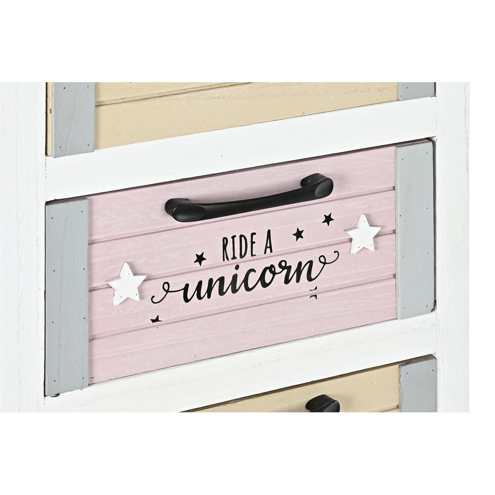 Byrå DKD Home Decor Grå Beige Rosa Vit Barn Paulowniaträ (40 x 29 x 73,5 cm) - 2
