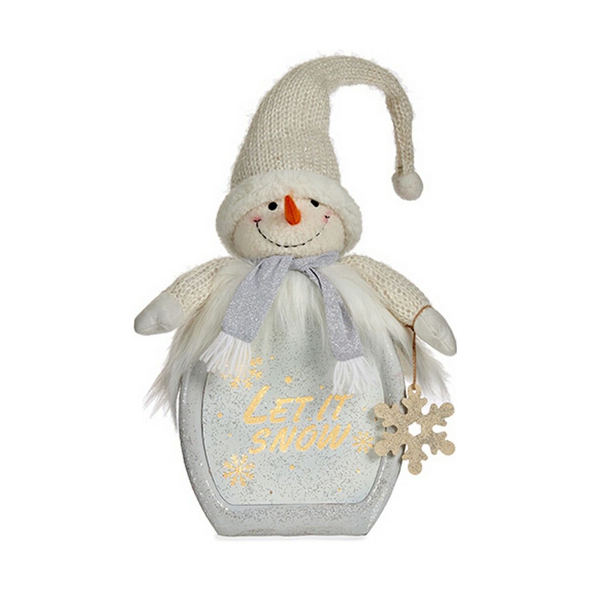 Prydnadsfigur Krist+ Vit Snögubbe 15 x 65,5 x 27 cm