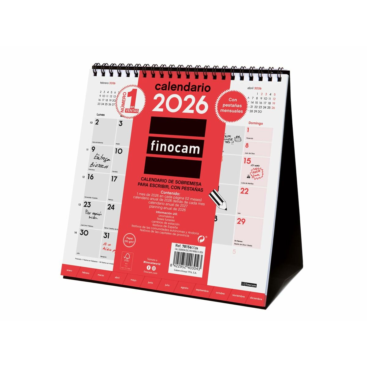 Skrivbordskalender Finocam Papper 19 x 19 cm