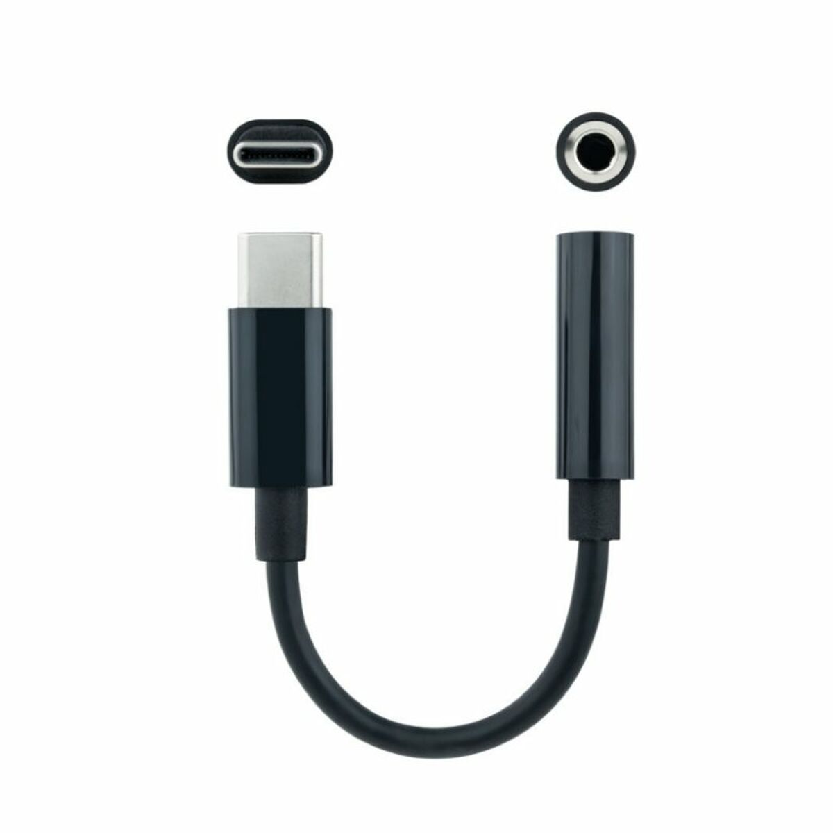 USB C till Jack 3.5 mm Adapter NANOCABLE 10.24.1205 Svart - 4