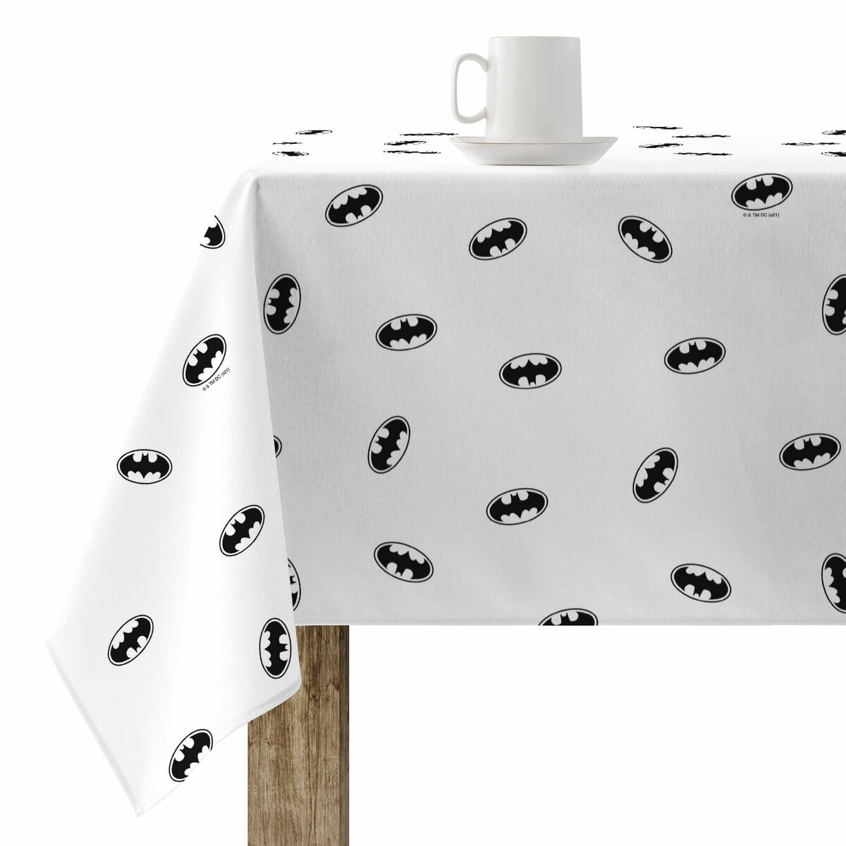 Fläckresistent bordsduk i harts Belum Batman White Multicolour 150 x 150 cm