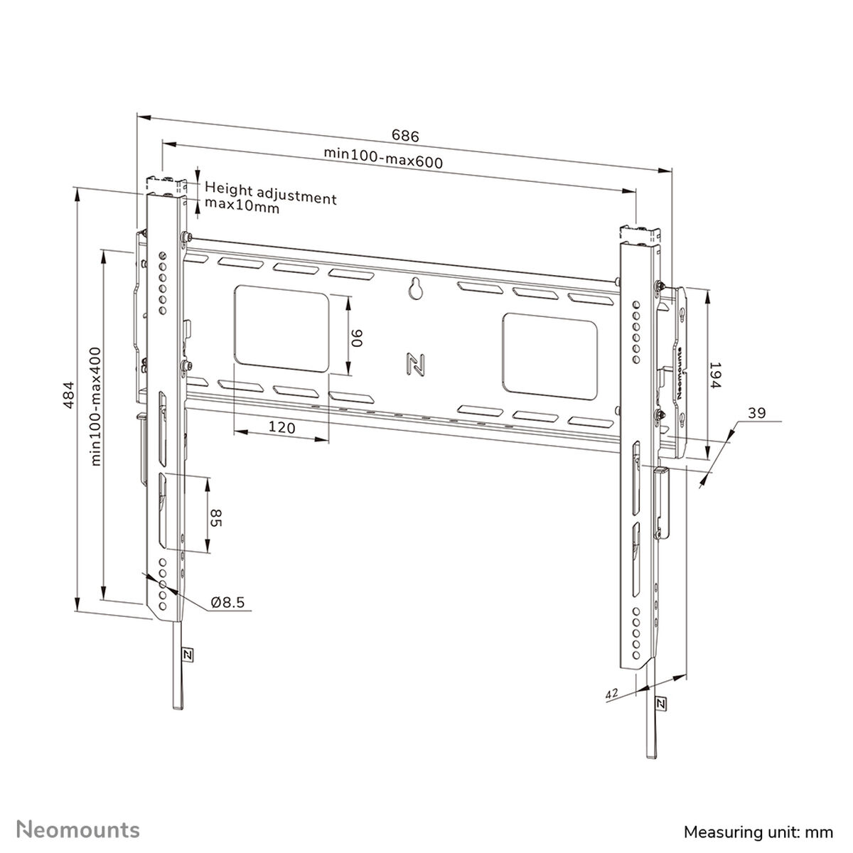 TV-fäste Neomounts WL30-750BL16 42" 86" - 2