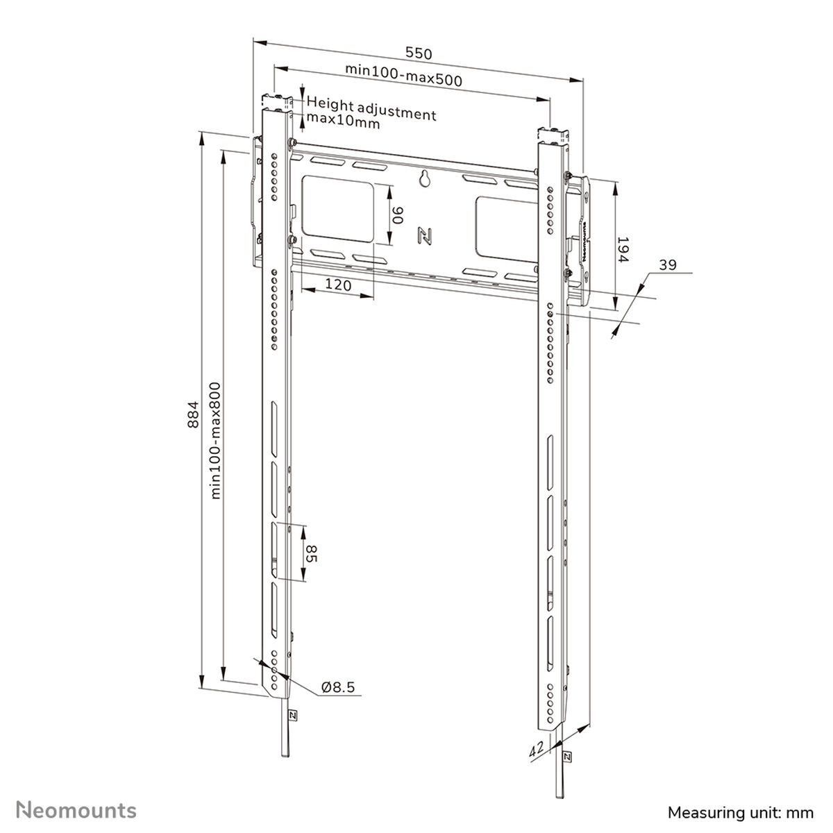 TV-fäste Neomounts WL30-750BL18P 100 kg 98" - 5