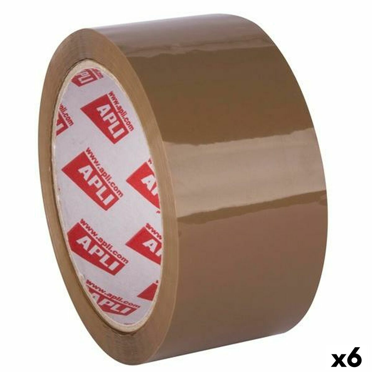 Självhäftande band Apli Brun 48 mm x 66 m (6 antal) - 3